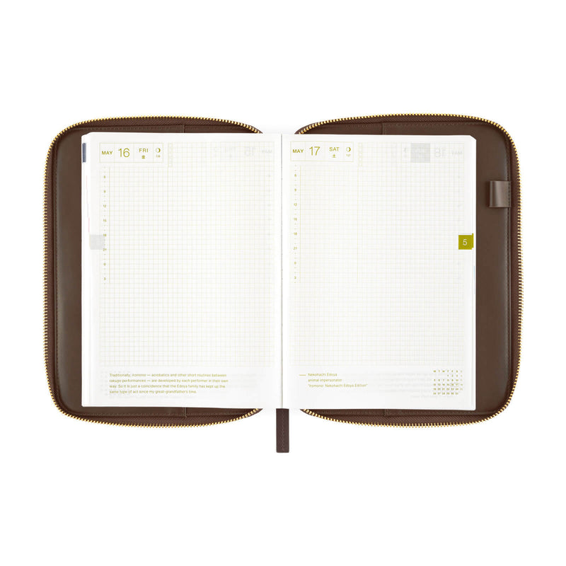 Hobonichi Techo A5 Cousin Cover - Taut Zipped (Café au Lait Plaid)