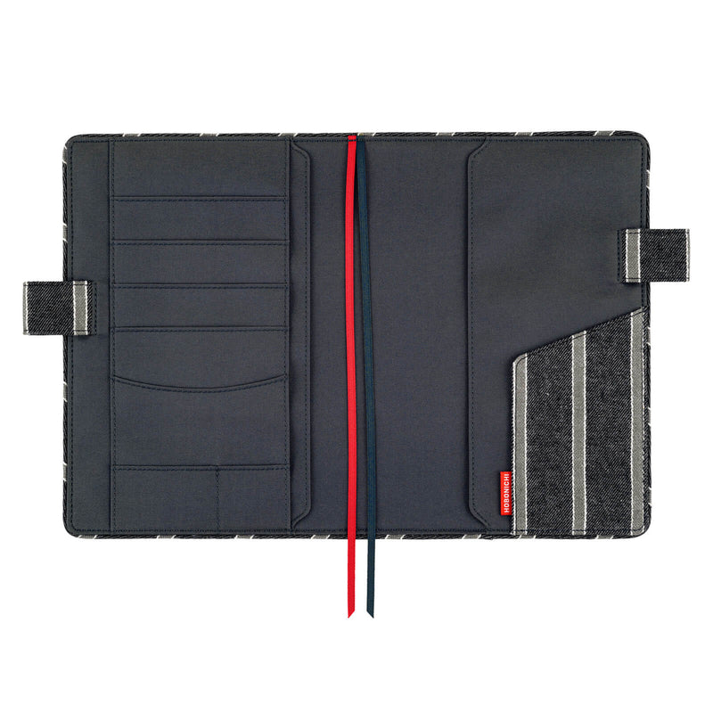 Hobonichi Techo A5 Cousin Cover - Lined Fabric Twill (Navy x Gray)