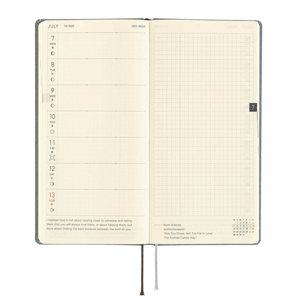 Hobonichi Weeks English 2025 Colors: Smoke Gray