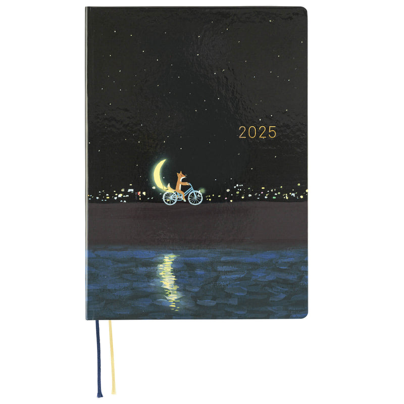 Hobonichi Techo 2025 English Hon (January Start) A5 - Hiroko Kubota: Crescent Moon Delivery