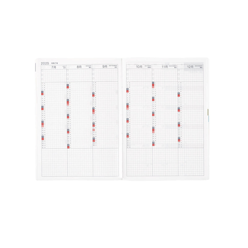 Hobonichi Techo 2025 English Hon (January Start) A5 - Paper Series: Black Gingham