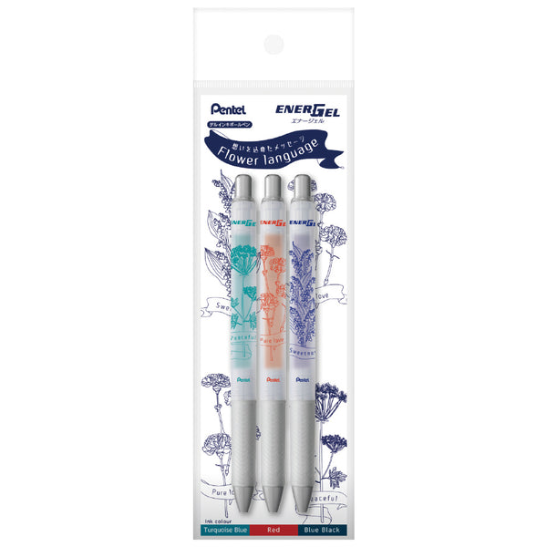 Pentel Energel Flower Language 0.5mm Gel Pen Set of 3