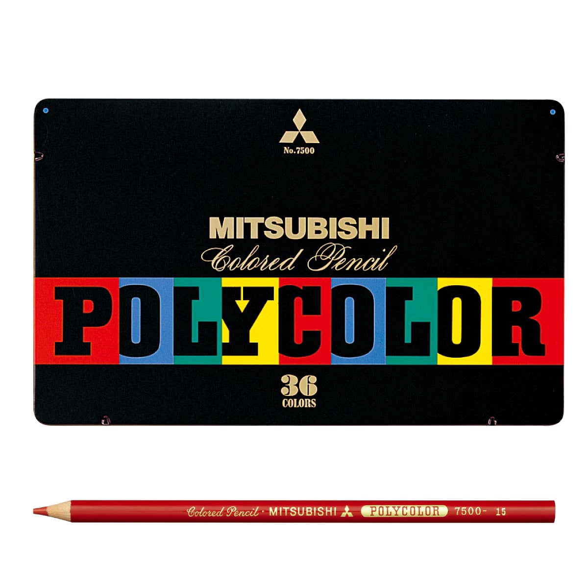 Uni Polycolor Colouring Pencils Tin of 36