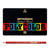 Uni Polycolor Colouring Pencils Tin of 36