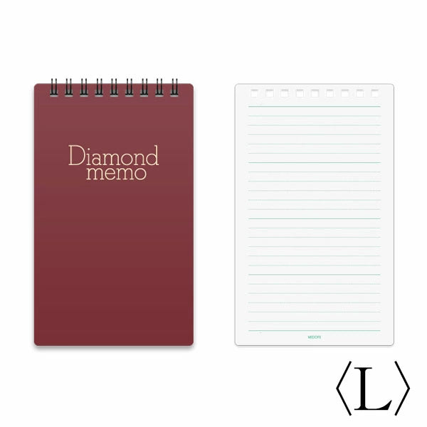 Midori Diamond Large Memo Book - Lined - Red