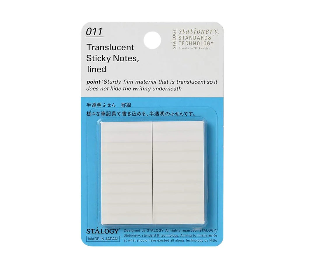 Stalogy 011 Translucent Sticky Notes - Lined