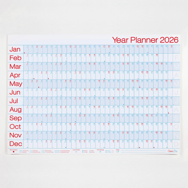 Crispin Finn 2026 Year Wall Planner - Landscape View