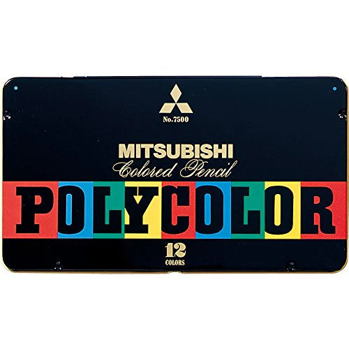 Uni Polycolor Colored Pencils Tin of 12