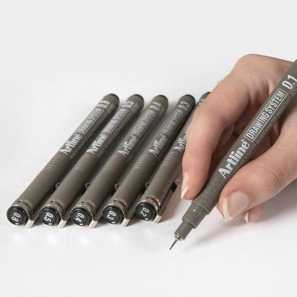 Artline Drawing System Pen Black Various Sizes