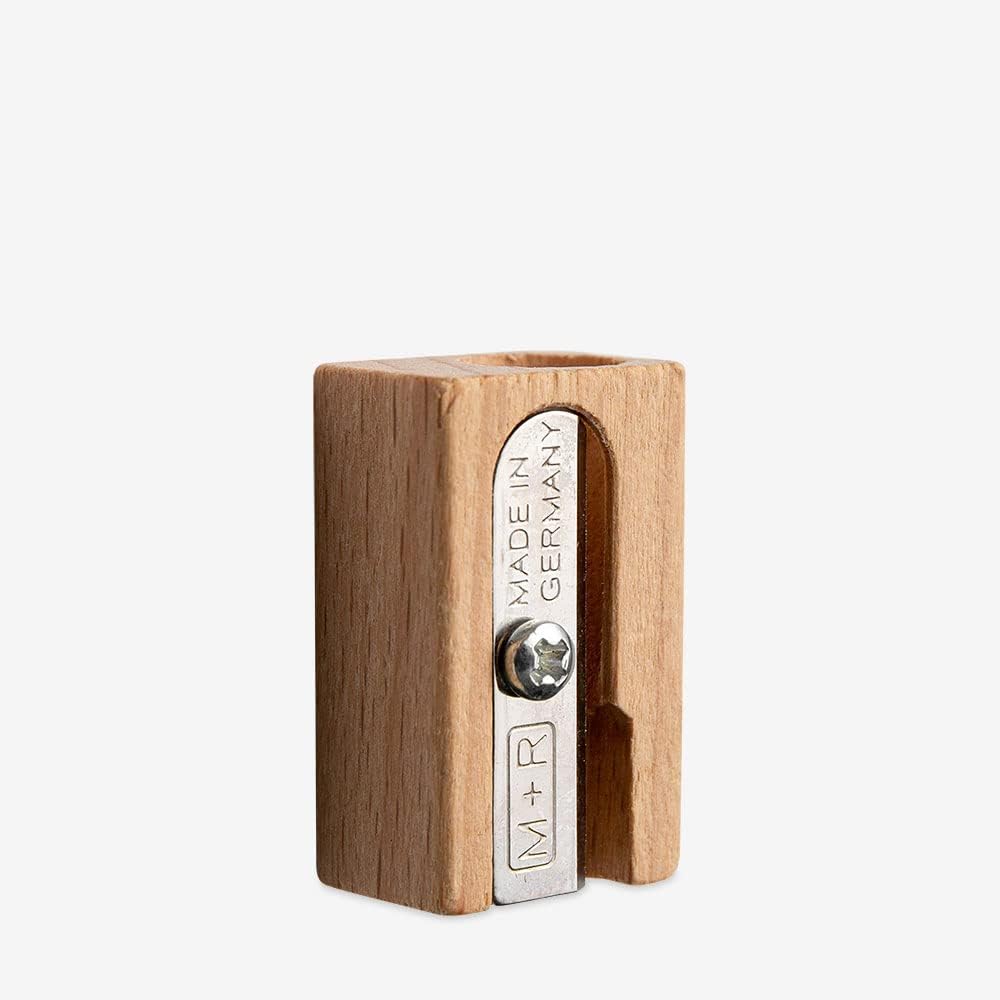 M+R Beechwood Pencil Sharpener Single Hole