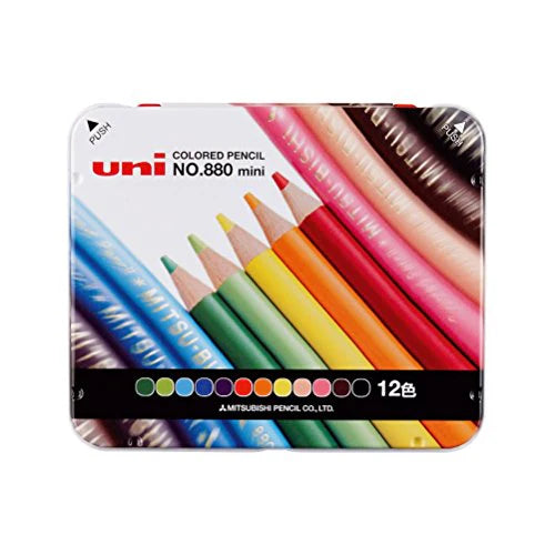Uni Tin of 12 Mini Coloured Pencils