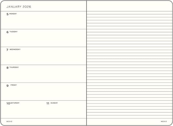 Leuchtturm 2026 A5 Hardcover Diary - Weekly Planner & Notebook (lined)
