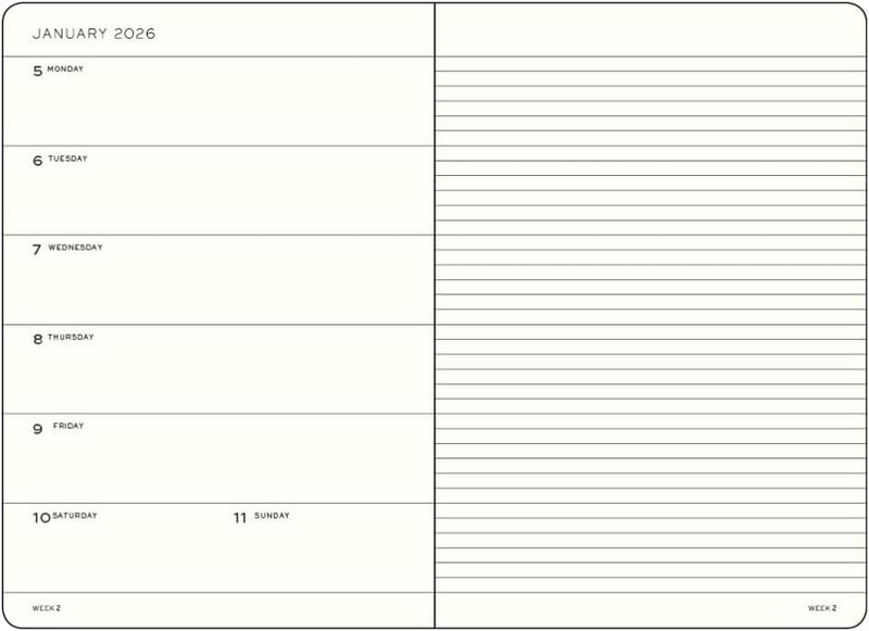Leuchtturm 2026 A5 Hardcover Diary - Weekly Planner & Notebook (lined)