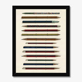 Vintage Pencils Fine Art Print A3