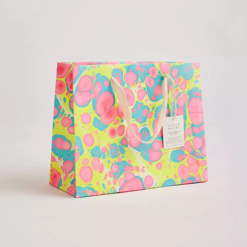 Hand Marbled Neon Medium Gift Bags