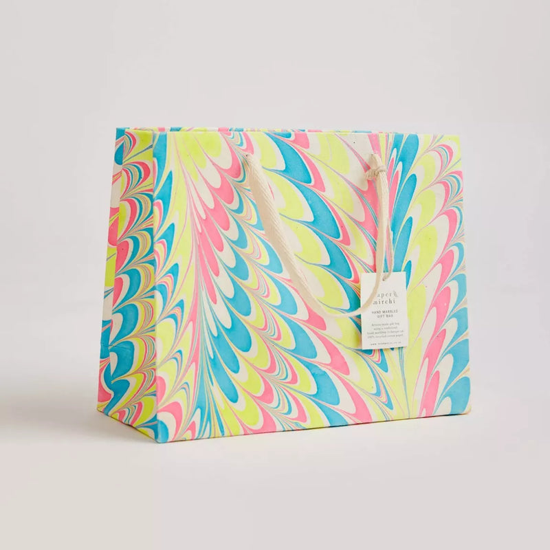 Hand Marbled Neon Medium Gift Bags