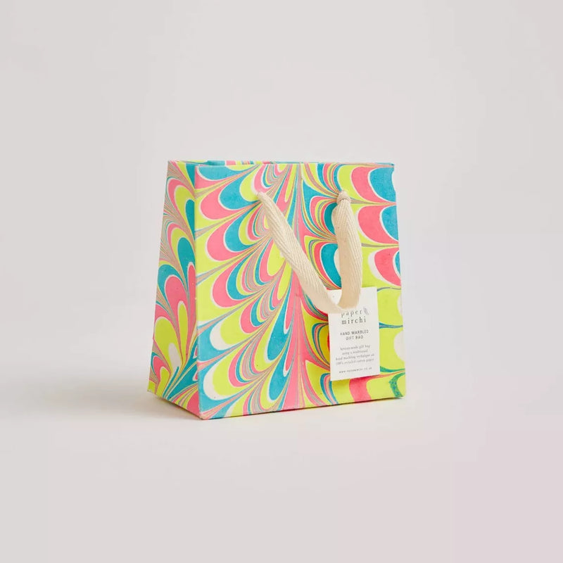 Hand Marbled Neon Small Gift Bags