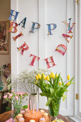 East End Press Happy Birthday Recycled Red Mix Sewn Garland