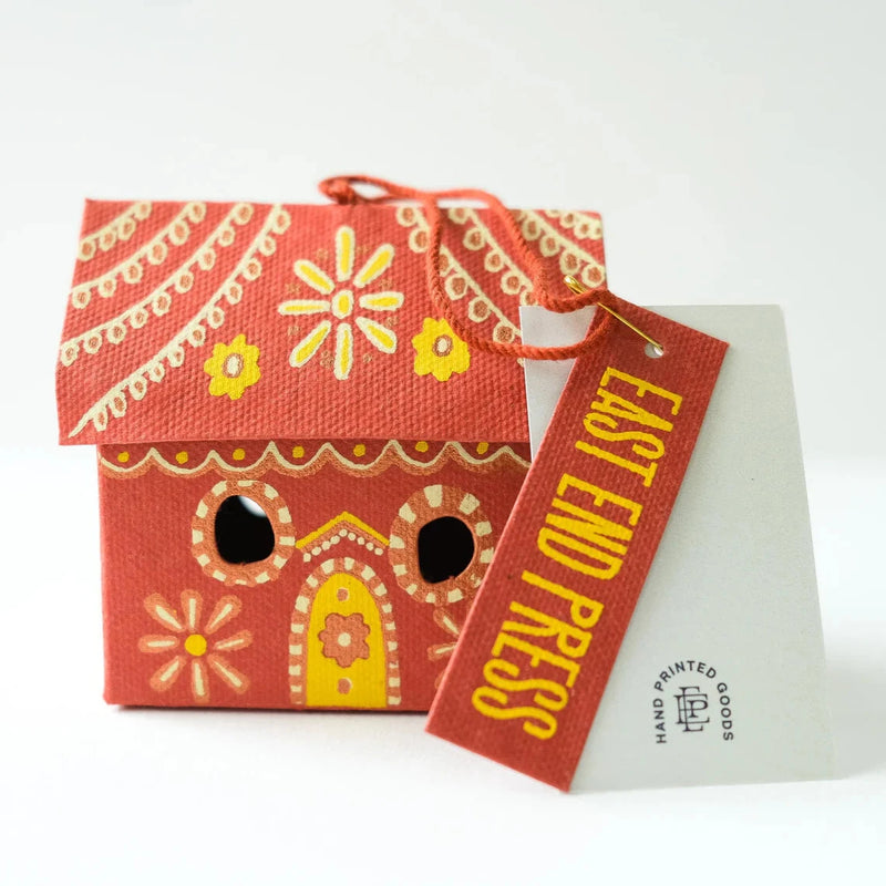 East End Press Gingerbread House Screen-Printed Decoration