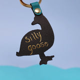 Silly Goose Leather Keyring
