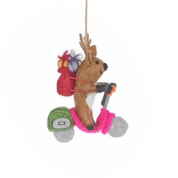 Scooter Reindeer Tree Hanging Decoration
