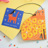 Niaski Wooden Cat Hanging Decoration - Vincat Van Gogh