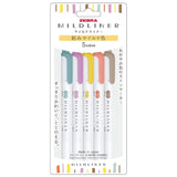 Zebra Mildliner Twintip Highlighter Harmony Mild 5 Colour Set