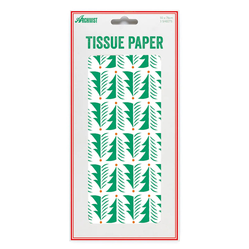 Archivist Conifer Illustrated Tissue Paper