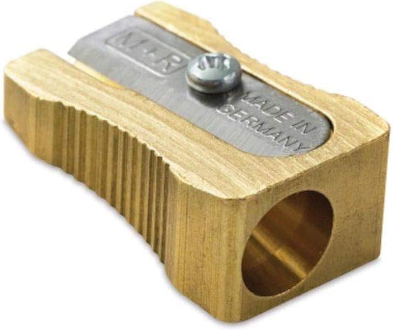 M+R Brass Brass Wedge 1 Hole Pencil Sharpener
