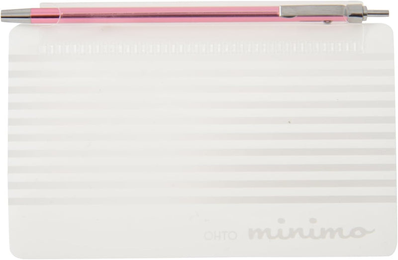 Ohto Minimo Ball Point Pen In Card Case - Pink