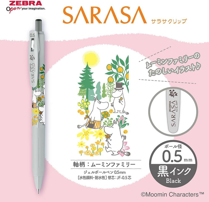 Zebra Sarasa Clip x Moomin 0.5mm Gel Pen - Set of 4, $13.51