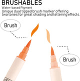 Kuretake Brushables 6 Colour Pastel Brush Pen Set