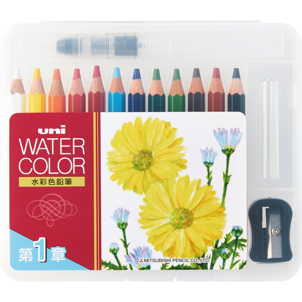 Uni Watercolor Mini Pencils Botanical Pocket Set 1