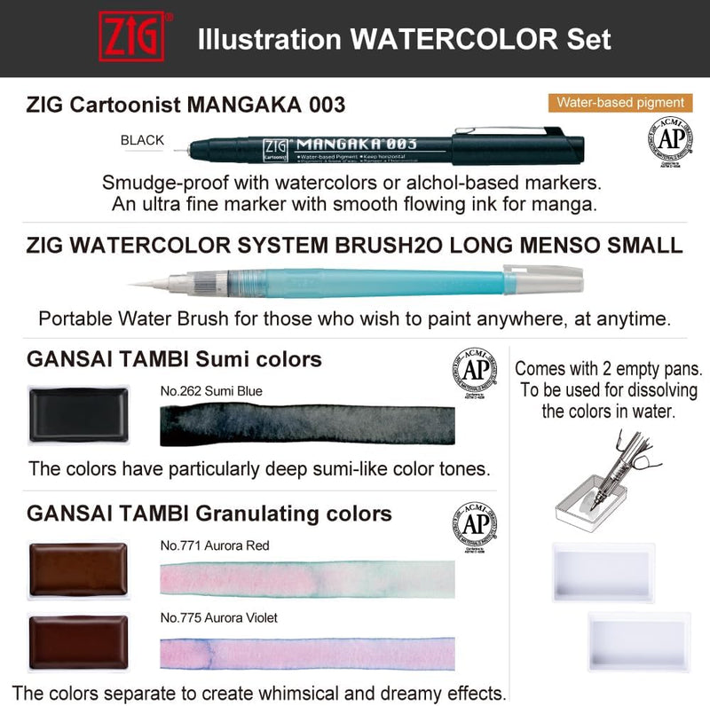 Kuretake Zig Illustration Watercolour Set