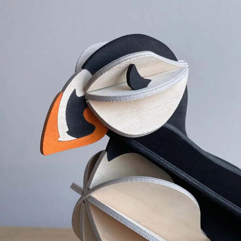Lovi Puffin 10 cm Black Mix - 3D Wooden Figure