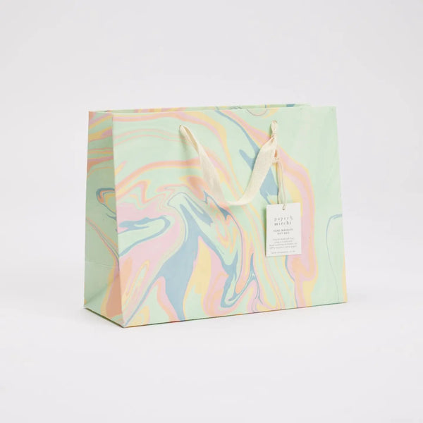 Hand Marbled Celebration Medium Gift Bags - Bouquet Design