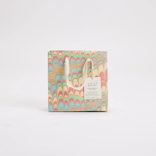 Hand Marbled Small Gift Bags - Bouquet Design