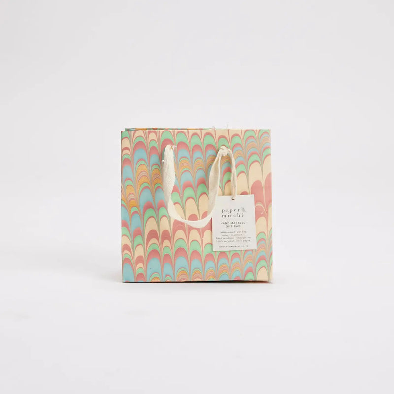 Hand Marbled Small Gift Bags - Bouquet Design