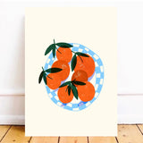 Oranges & Blue Plate Print