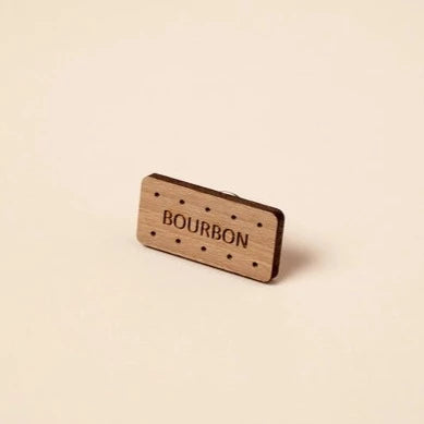 Bourbon Biscuit Wooden Pin Badge