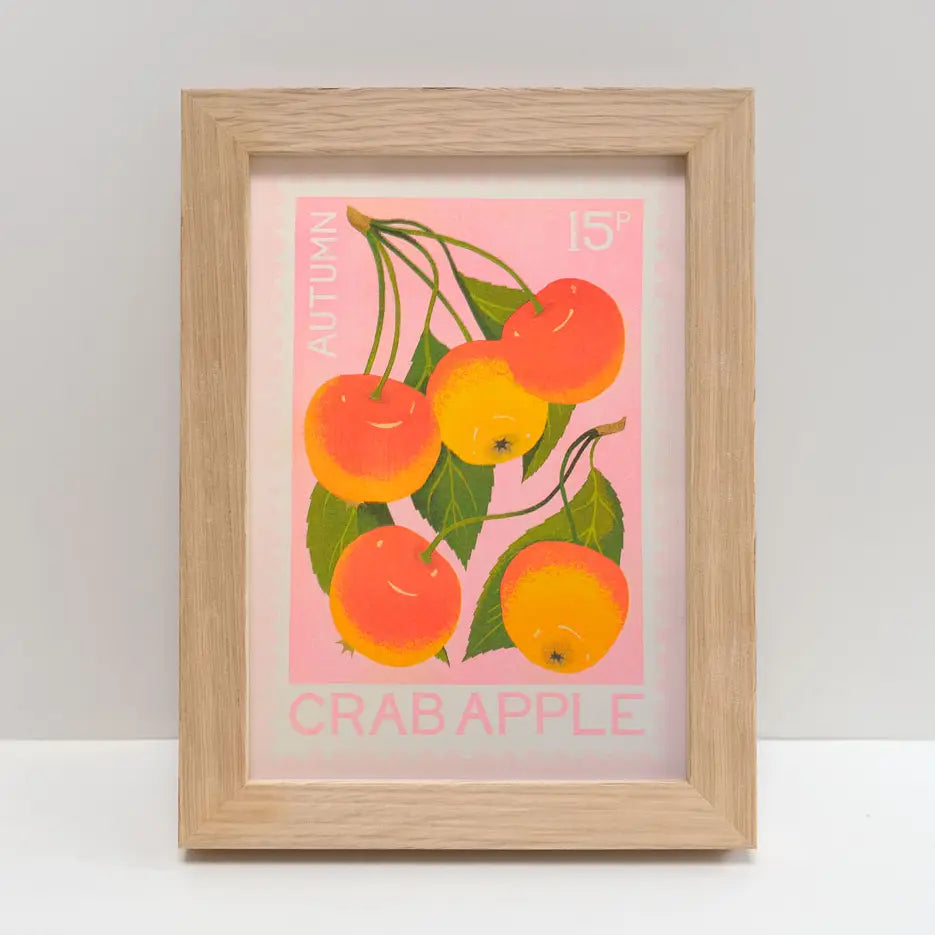 Crabapple Stamp - A5 Risograph Print