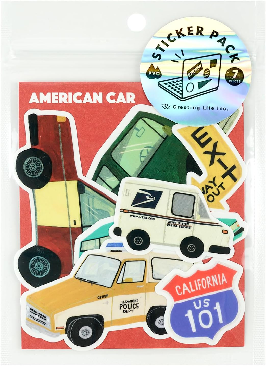 Greeting Life Sticker Pack - American Car