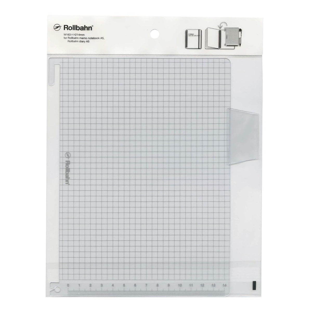 Delfonics Rollbahn Pencil Board for A5 Spiral Bound Notebook - Clear Grid