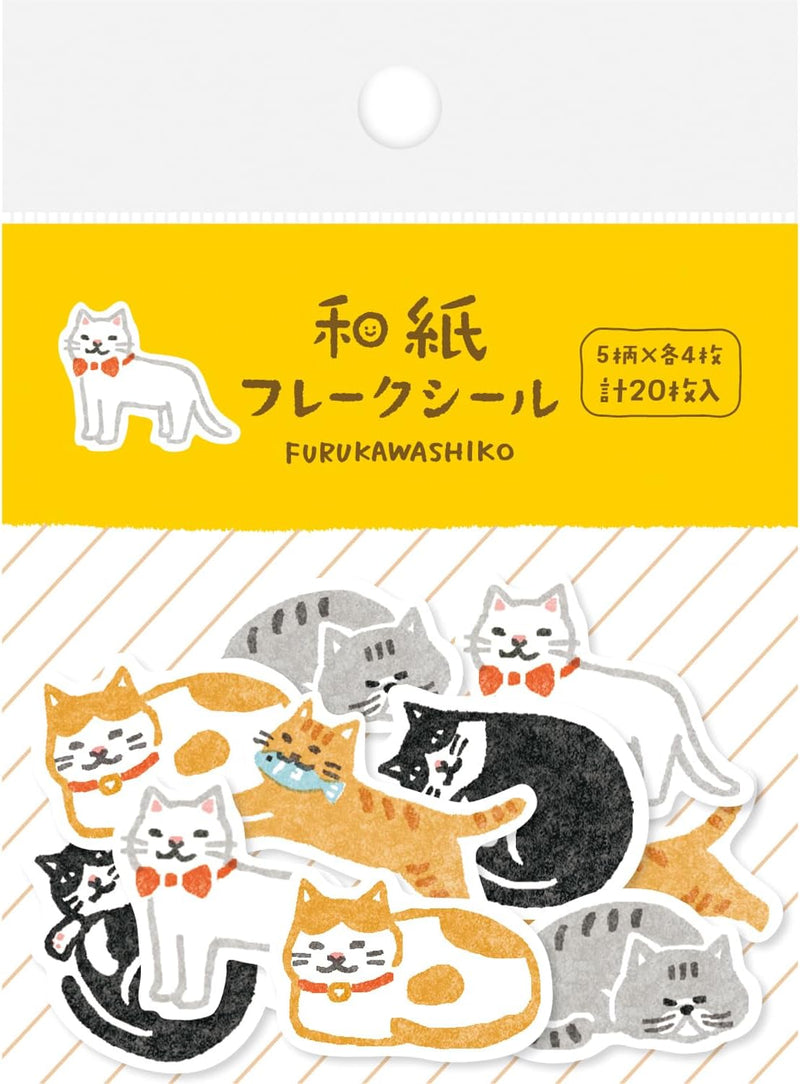 Furukawashiko Washi Paper Stickers - Cats