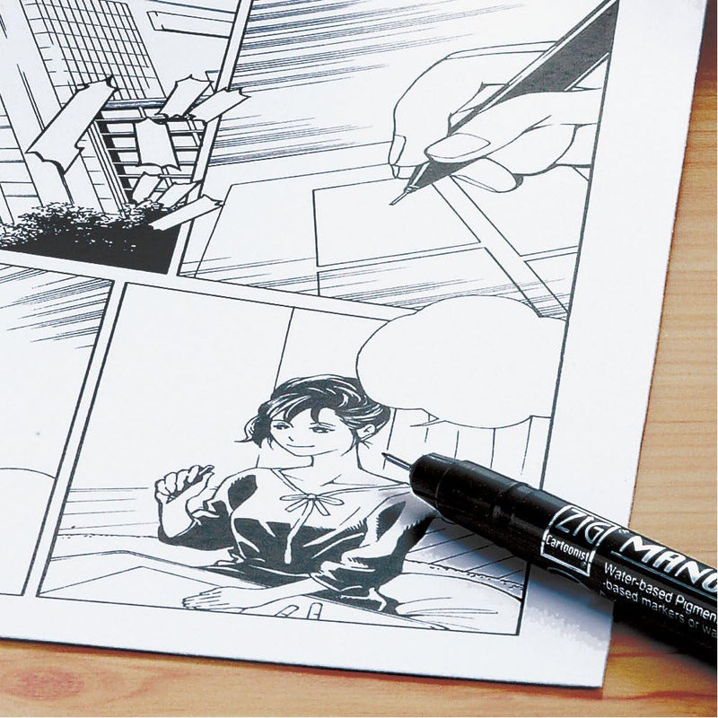 Kuretake Zig Cartoonist Mangaka 0.1mm Pens - 5 Colour Set