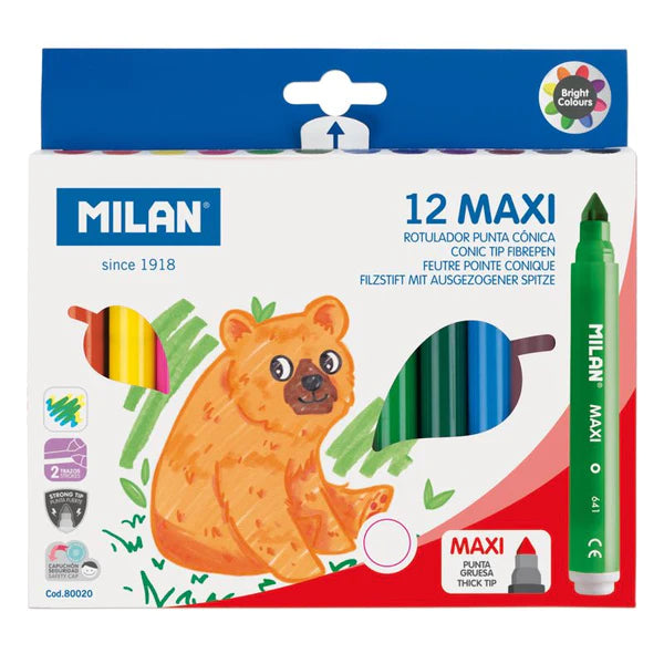Milan Maxi Set of 12 Felt-tips