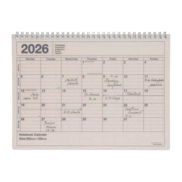 Mark's Tokyo Edge Notebook Calendar - Medium