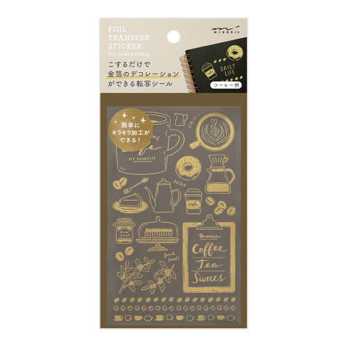 Midori Foil Transfer Stickers Coffee