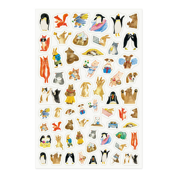 Midori Yuru Log Stickers - Animal