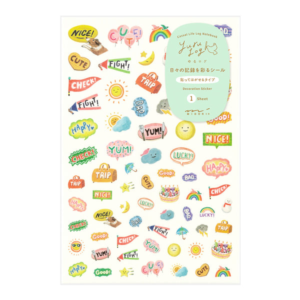 Midori Yuru Log Stickers - Feeling